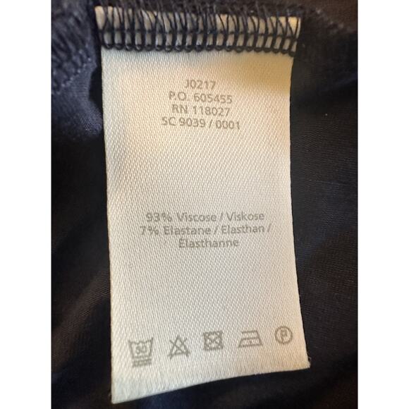 Boden Maxi Dress Size 2 Navy Blue Bell Sleeve V Neck Jersey Knit Tiered Ruffle - Picture 14 of 14